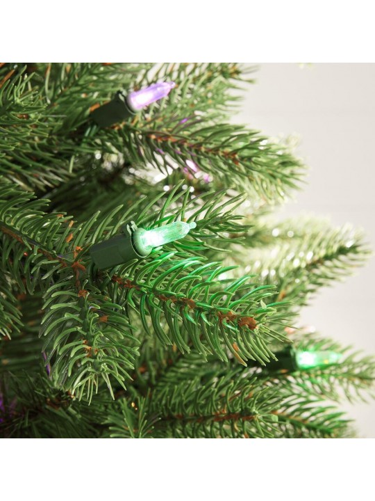 7.5 ft Lachlan Balsam Fir Slim LED Pre-Lit Artificial Christmas Tree with 460 Color Changing Lights with 7 Functions