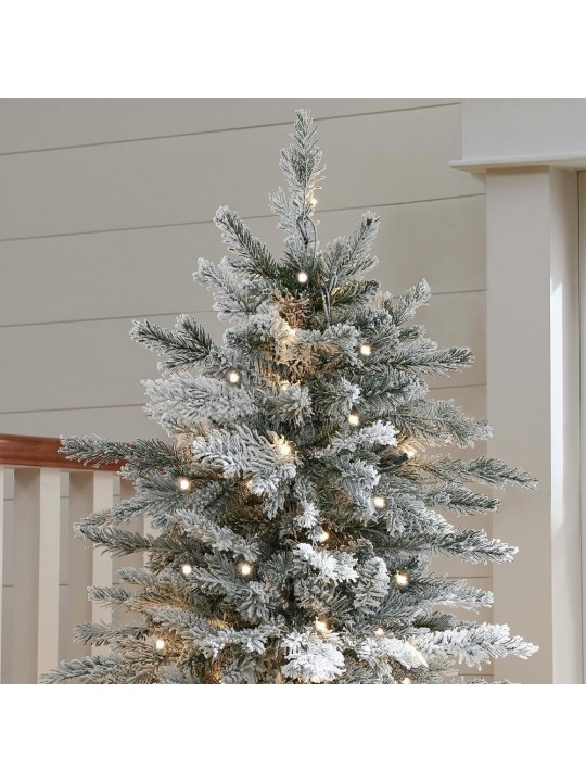 6.5 ft LED Pre-Lit Potted Artificial Christmas Tree with 250 White Lights