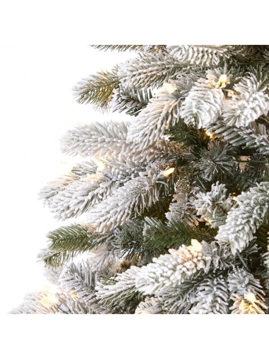 7.5 ft. Pre-Lit Flocked South Carolina Spruce Artificial Christmas Tree with 600 Clear Lights