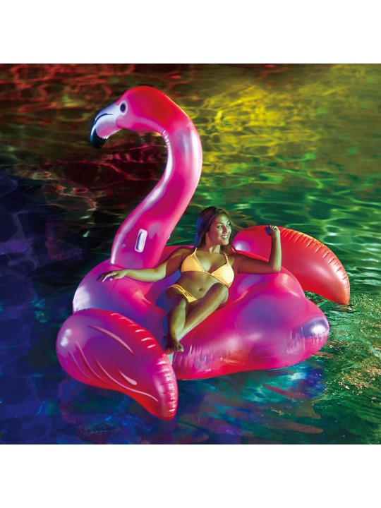 Frosted Pink Inflatable Flamingo Swimming Pool Float (6 Pack)
