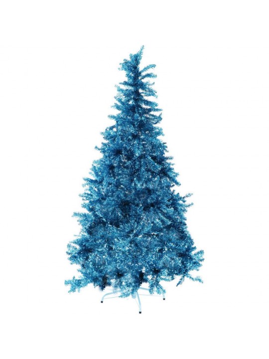 5 ft. LED Festive Turquoise Tinsel Christmas Tree with Clear Lighting