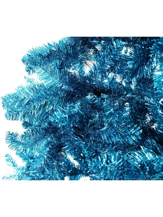 5 ft. LED Festive Turquoise Tinsel Christmas Tree with Clear Lighting