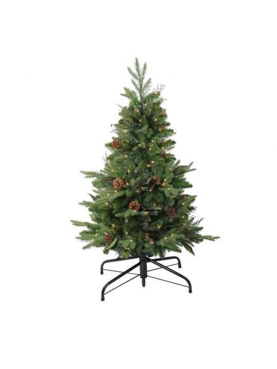 48 in. Pre-Lit Mixed Winter Pine Artificial Christmas Stake Tree with Clear Lights