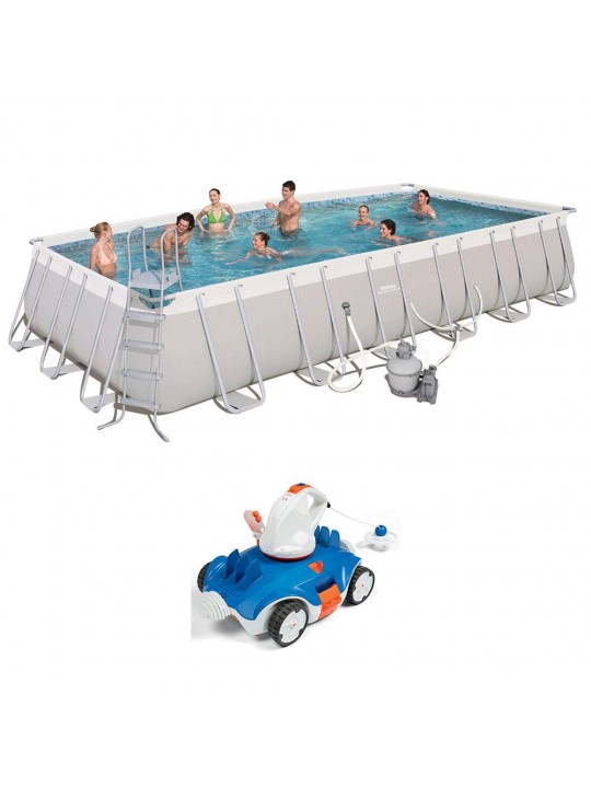 24ft x 12ft x 52in Above Ground Swimming Pool w/ Cordless Cleaning Robot