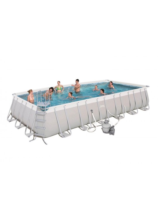 24ft x 12ft x 52in Above Ground Swimming Pool w/ Cordless Cleaning Robot