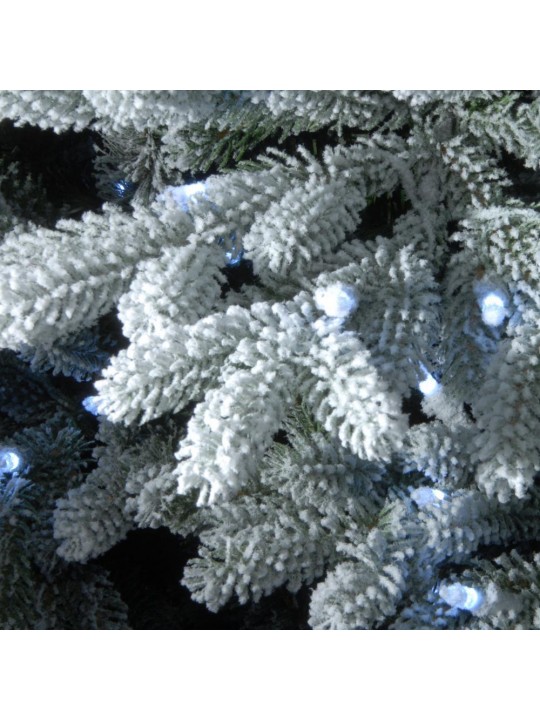 7-1/2 ft. Feel Real Snowy Hamilton Spruce Hinged Tree with 750 Cool White LED Lights