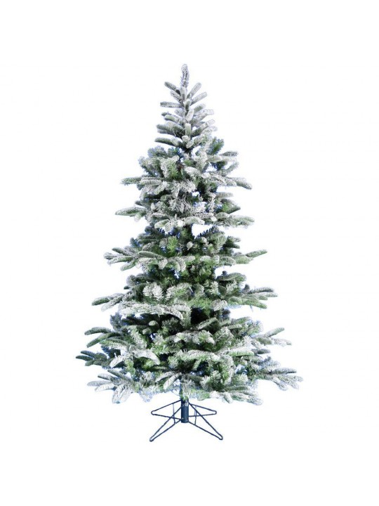 7.5 ft. Pre-Lit LED Nordic Frost Frosted Green Slim Christmas Tree with Multi-Color Lights