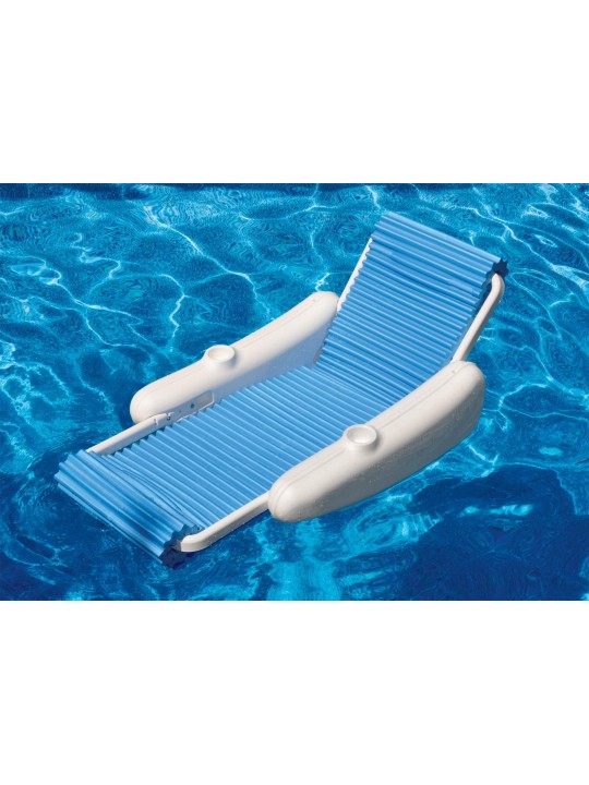 Blue and White Eva Float Swimming Pool Floating Lounge Chair, 52-Inch