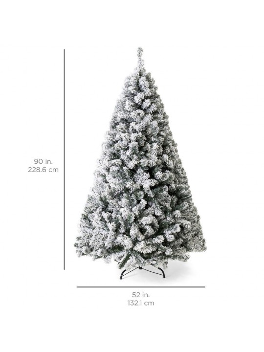 7.5ft. Pre-Lit Incandescent Flocked Artificial Christmas Tree with 550 Warm White Lights