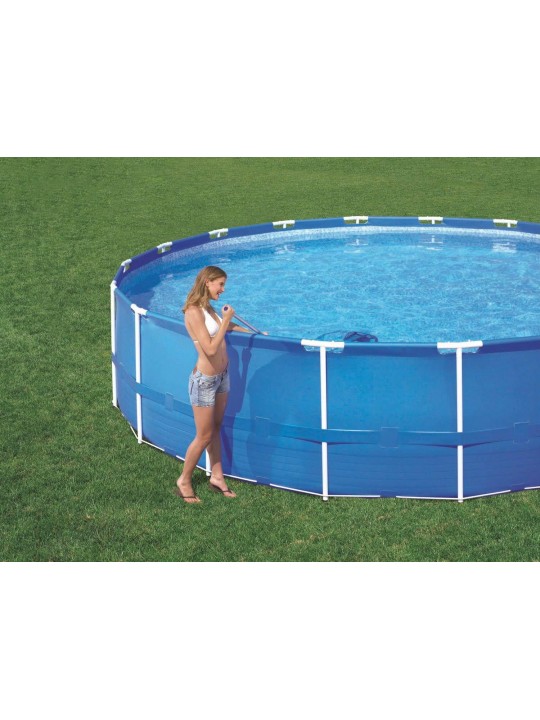 14ft x 48in Power Steel Frame Above Ground Round Pool Set and Accessories