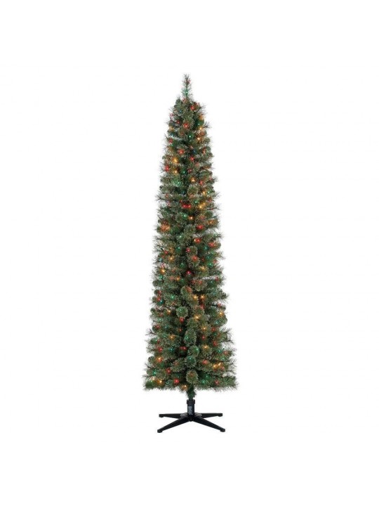 Stanley 7 ft. Artificial Pine Christmas Tree with Multicolored Lights