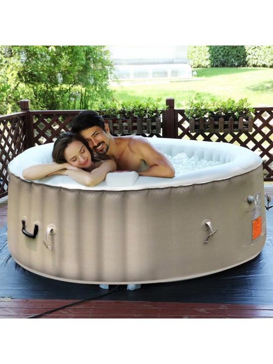 Inflatable Bubble Massage Spa Hot Tub 4 Person White