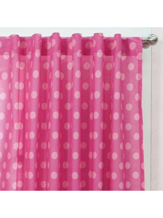 Pink polka dot Curtains Set