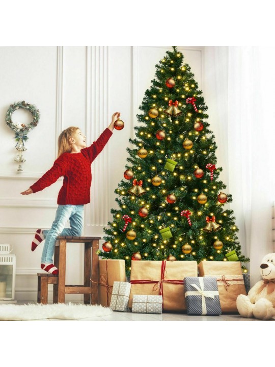 7.5 ft. Pre-Lit Hinged PVC Artificial Christmas Tree with 400-LED Lights and Stand