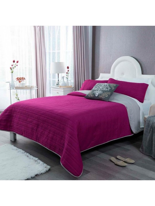 Magenta quilt, Reversible to gray